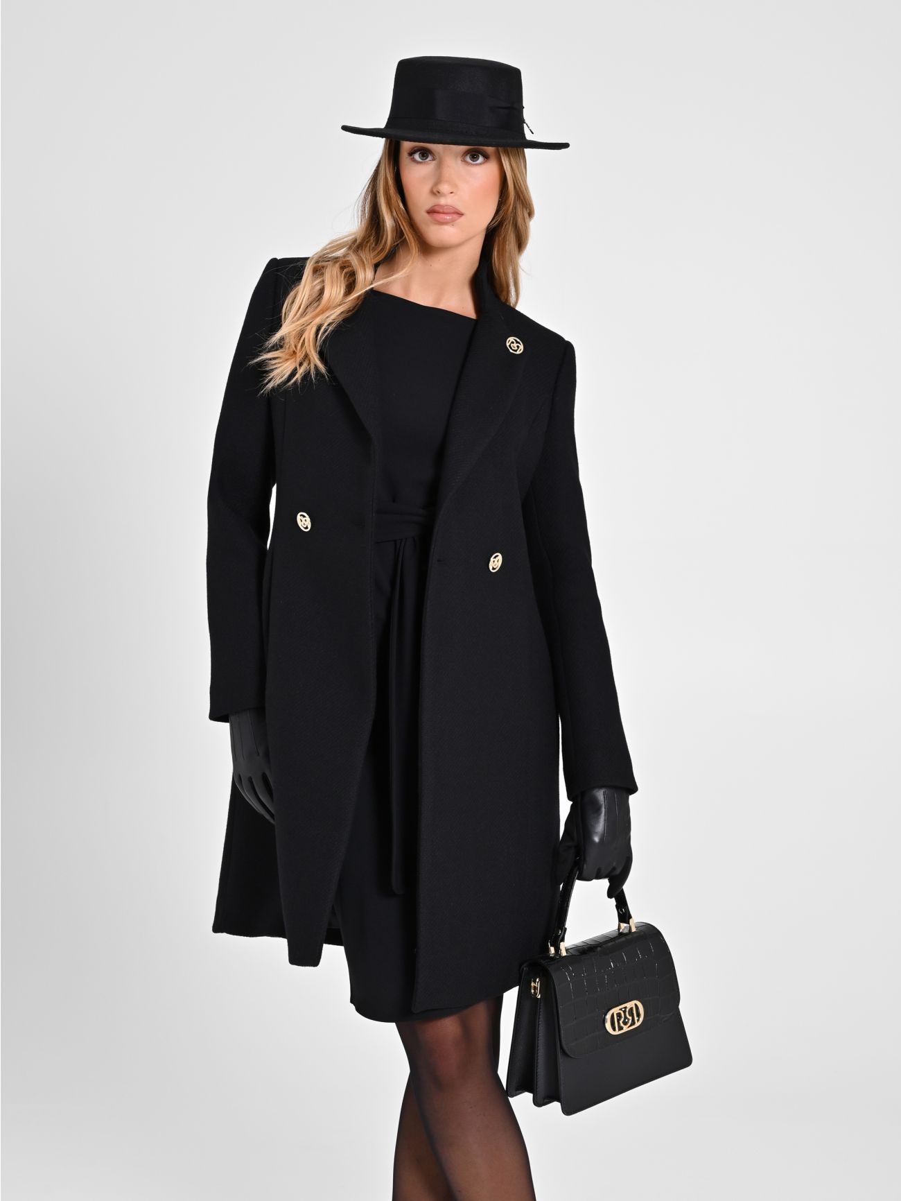 Manteau noir col montant