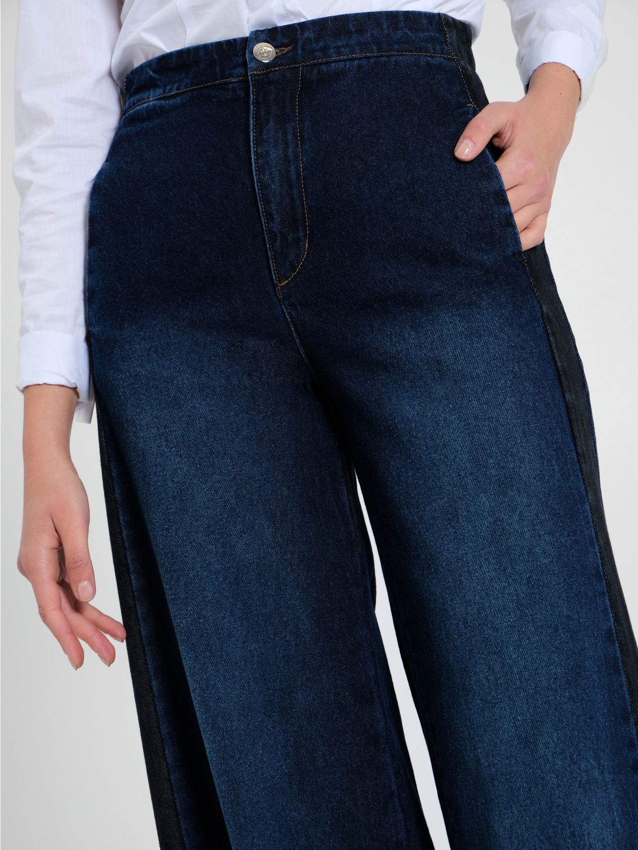 Jeans Palazzo avec bande Rinascimento