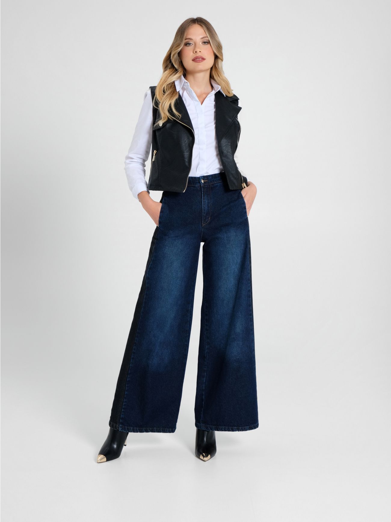 Rinascimento Jeans Palazzo con Banda