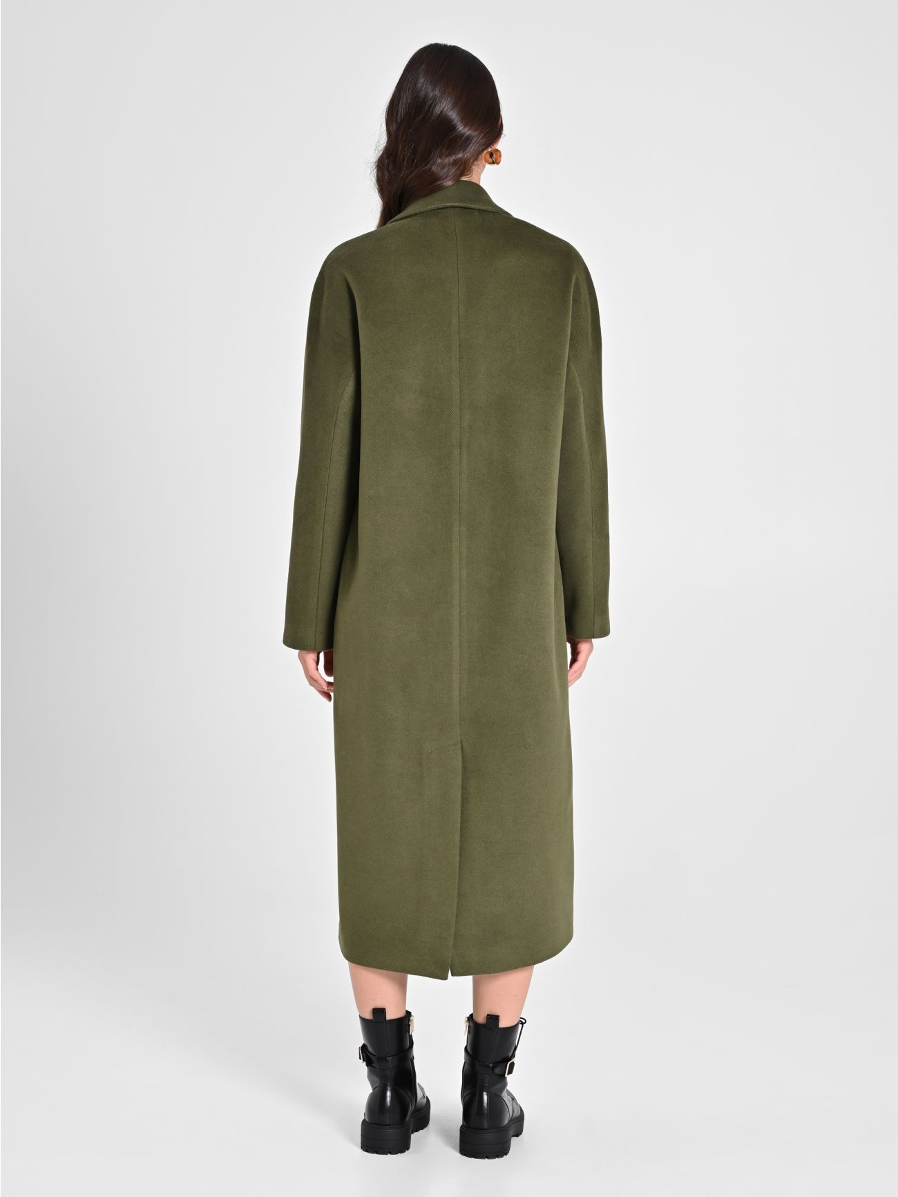 Military Green Maxi Coat Rinascimento
