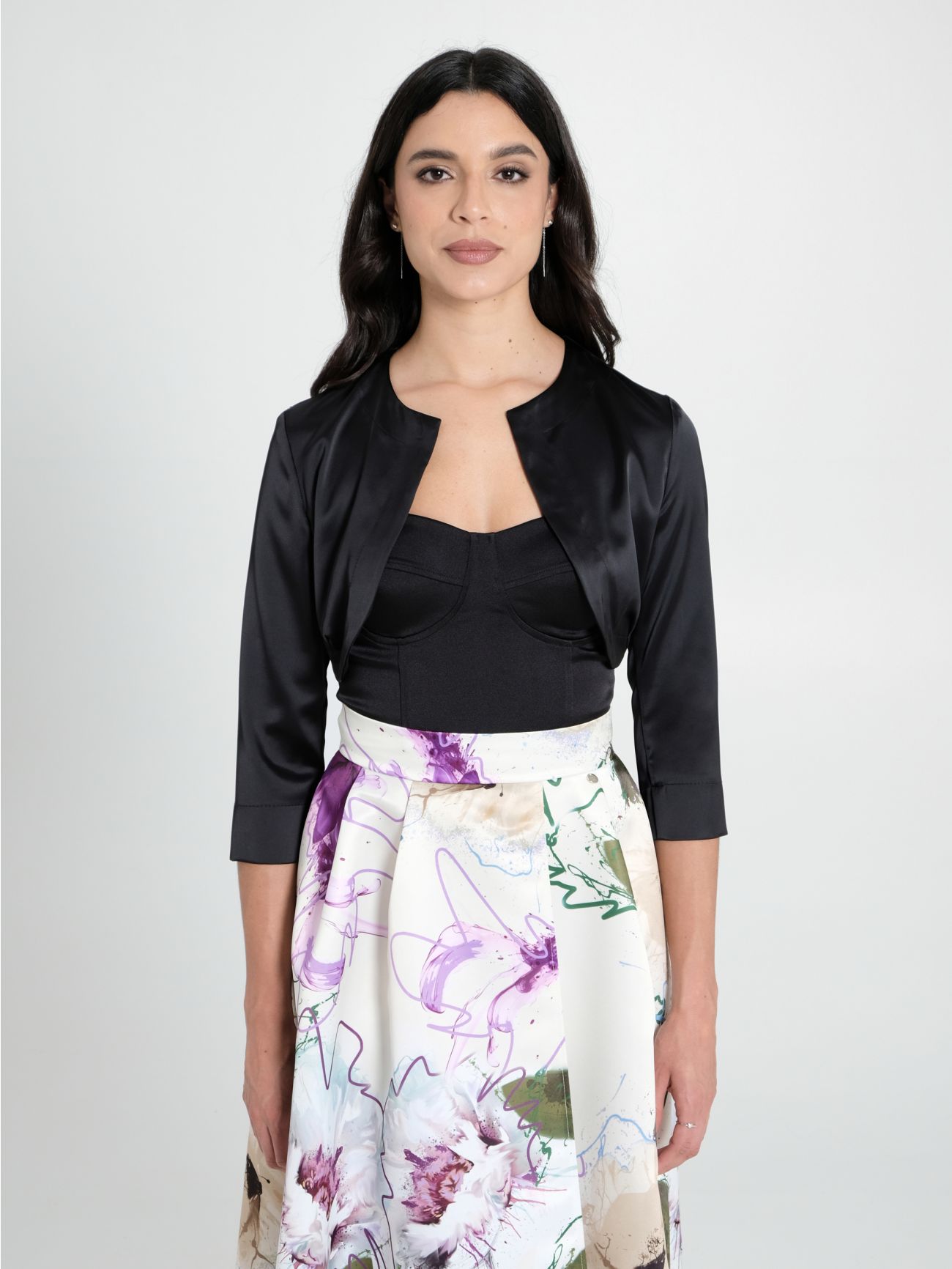 Black satin shrug deals