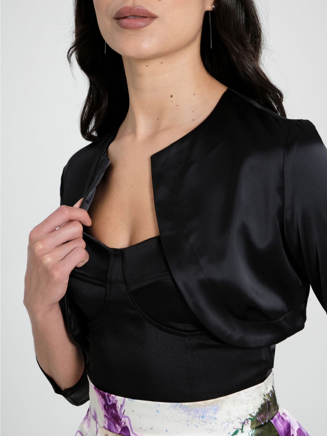 Black silk shrug online