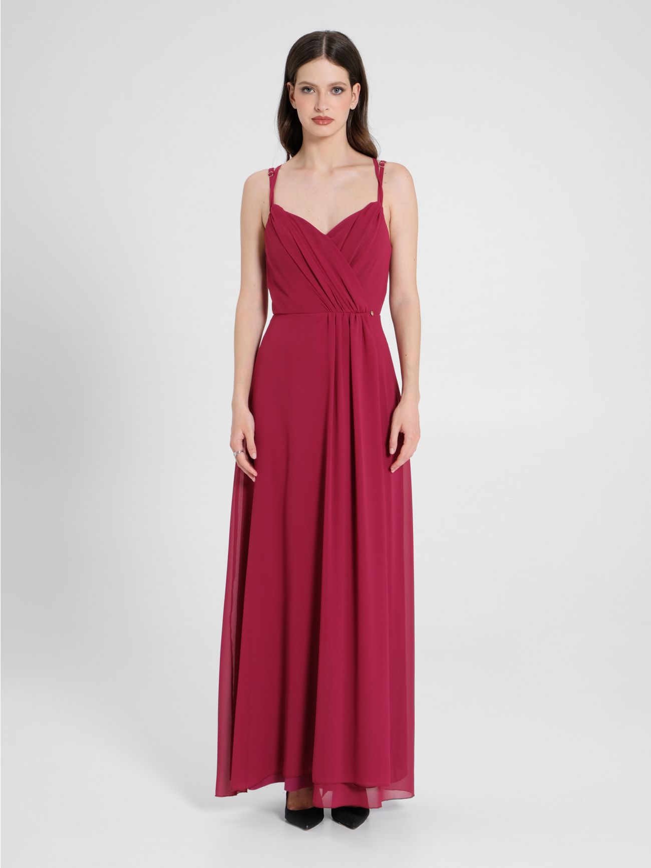 Abito bordeaux lungo top