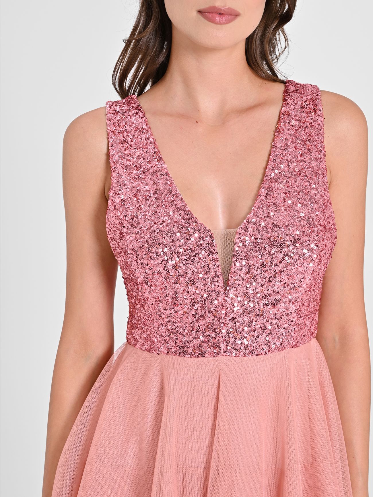 Abito paillettes rosa store
