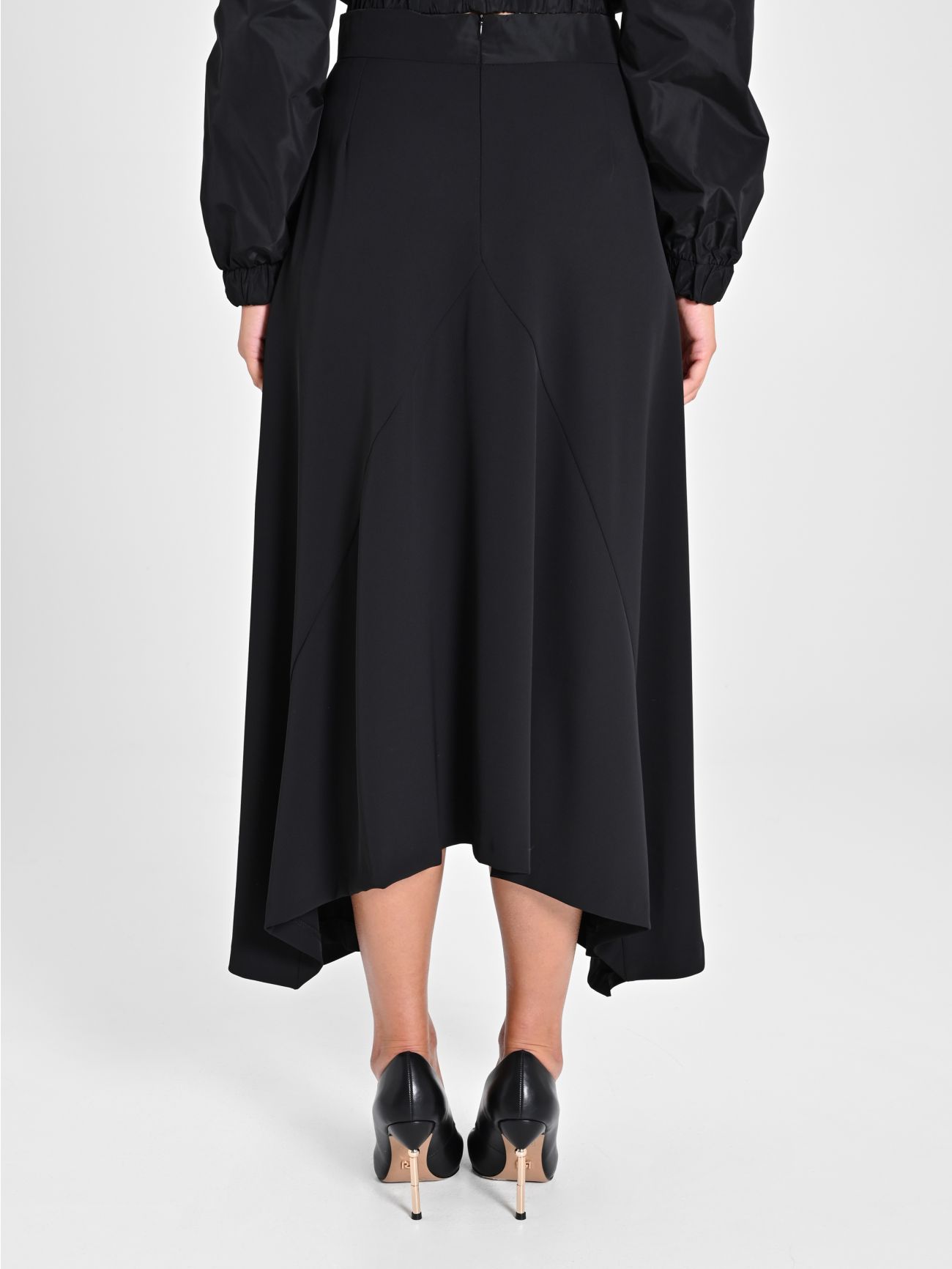 Asymmetrical Skirt with Taffeta Pockets