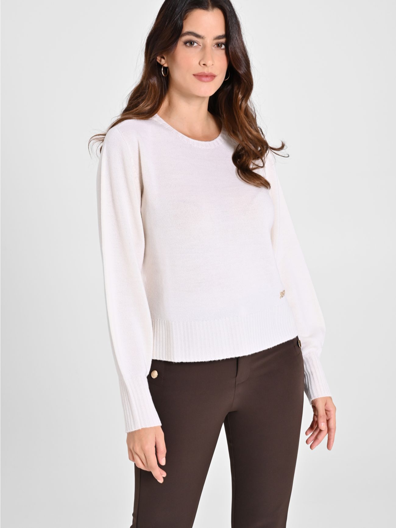 Rinascimento Maglioncino Lana Merino Extrafine Bianco