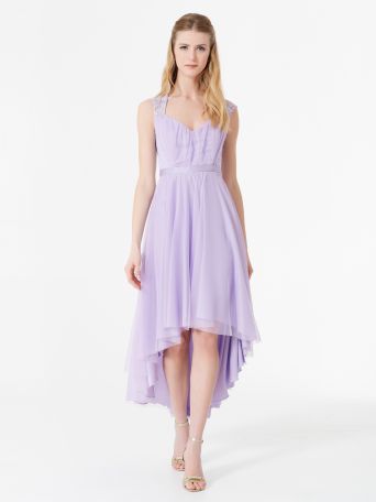 Atelier tulle and lace dress, lilac