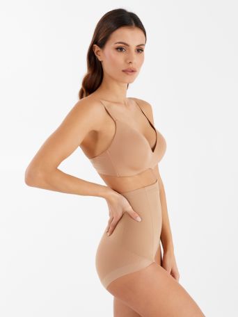 Bologna high-waist brief, nude