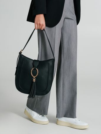 Umhängetasche Hobo mit Quasten