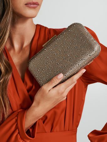 Clutch Bag with Rhinestones
