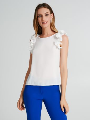Top with pleated ruffle