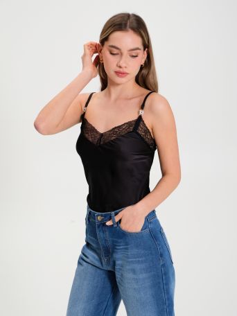 Top with Satin Lace 