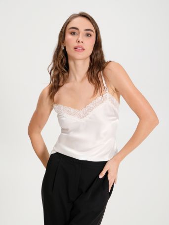 Top with Satin Lace