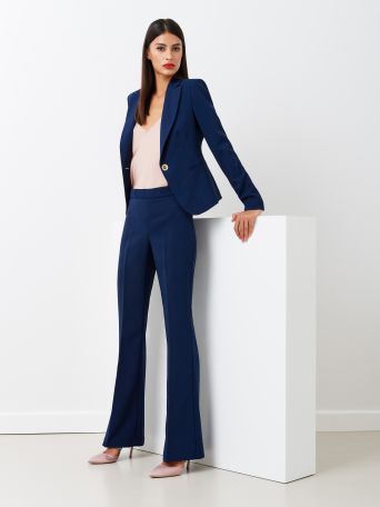 Mid-Flared Trousers in Technical Fabric