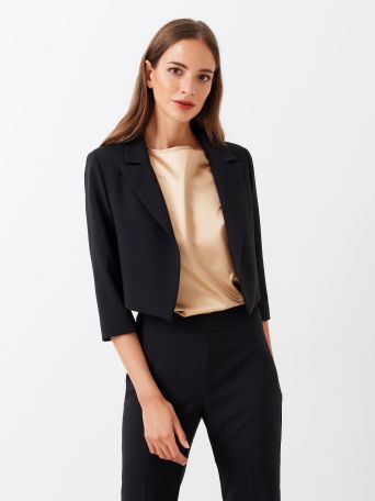 Black Short Jacket in Technical Fabric
