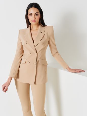 Double-Breasted Jacket in Technical Fabric