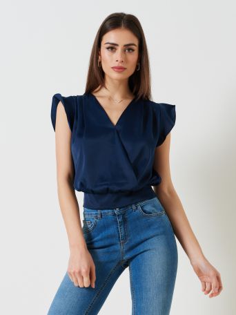 Blusa Scatoletta con maniche ad Aletta