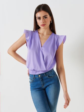 Blusa Scatoletta con maniche ad Aletta