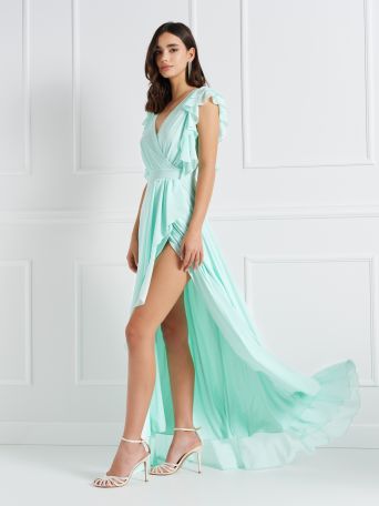Aqua Green Atelier Dress with Ruffles