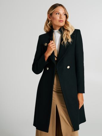Coat with button lapels