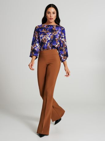Palazzo trousers in flowy fabric