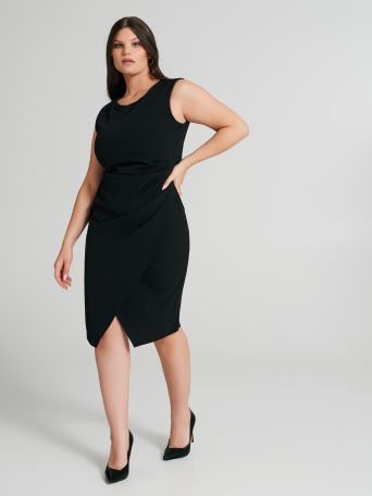 Robe fourreau curvy asymétrique avec fronces