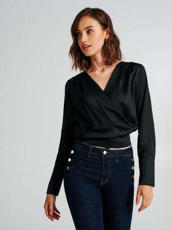 Boxy satin blouse 
