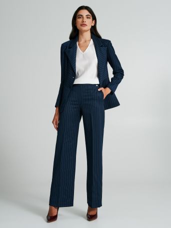 Pantaloni gessati a palazzo