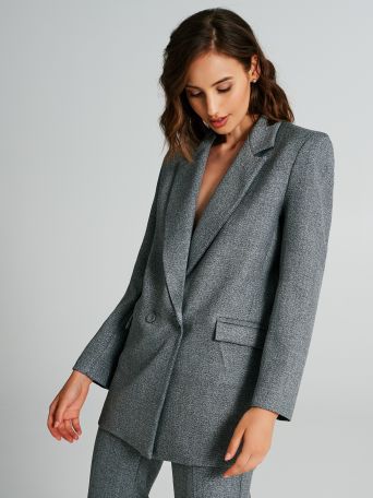 Double-breasted polyviscose jacket