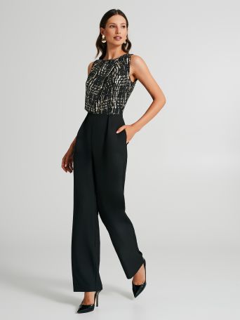 Jumpsuit with sequin bodice 