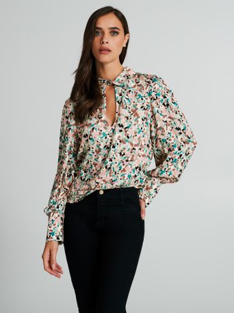 Watercolour viscose blouse