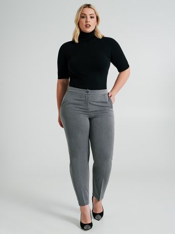 Pantalon curvy en fresco lana