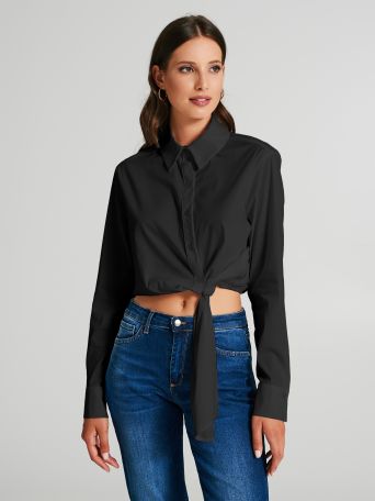 Shirt with side knot