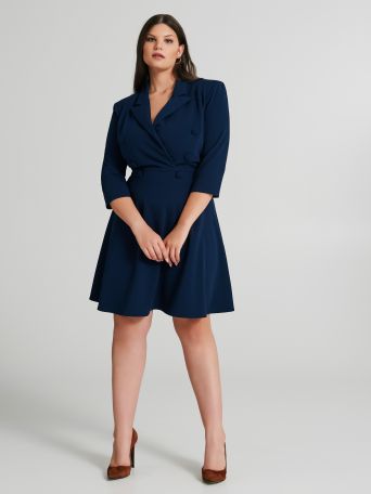 Curvy Double-Breasted Jacket Dress