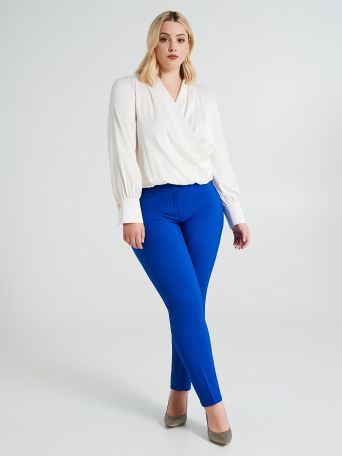 Curvy skinny trousers in technical fabric