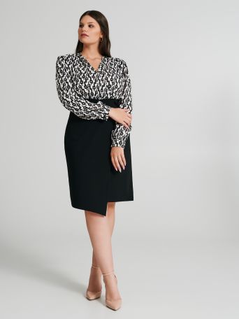 Robe fourreau curvy à motif géométrique 