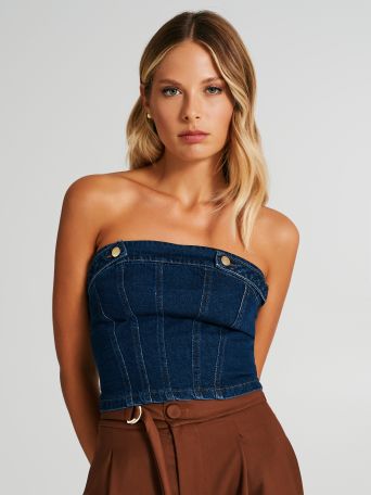 Denim micro top 