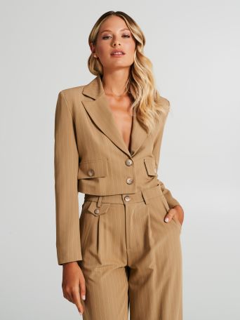 Veste courte à rayures