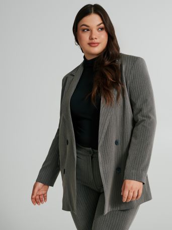 Veste curvy oversize à rayures
