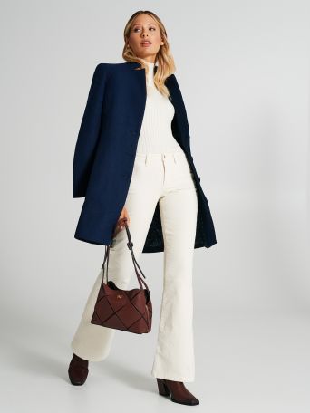 Ribbed velvet trousers with buttons 