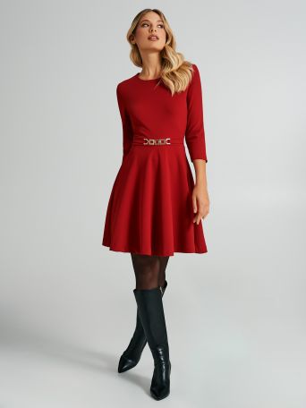 Robe courte en néoprène avec chaîne