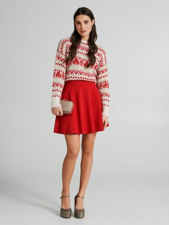 A-line mini skirt in technical fabric 