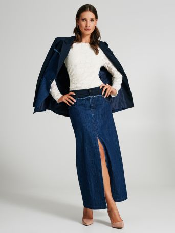 Denim patchwork skirt 