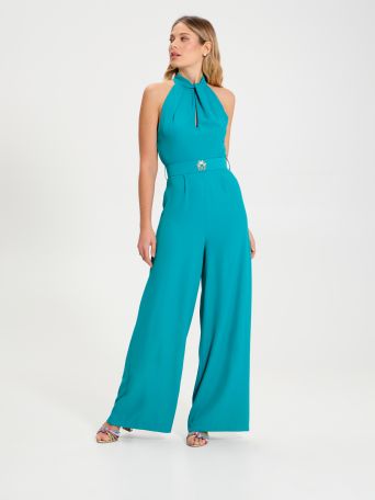 Cady Palazzo Jumpsuit with Belt