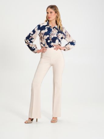 Flared Trousers in Technical Fabric