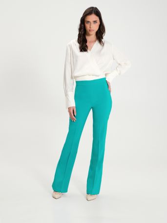 Flared Trousers in Technical Fabric