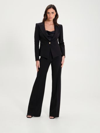 Palazzo Trousers in Technical Fabric