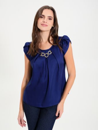 Boxy Blouse with Jewel detail