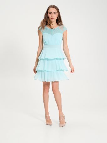 Taffeta Dress in Georgette with Lace 