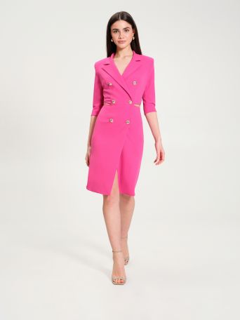Fuchsia Jacket Dress with Cut-out